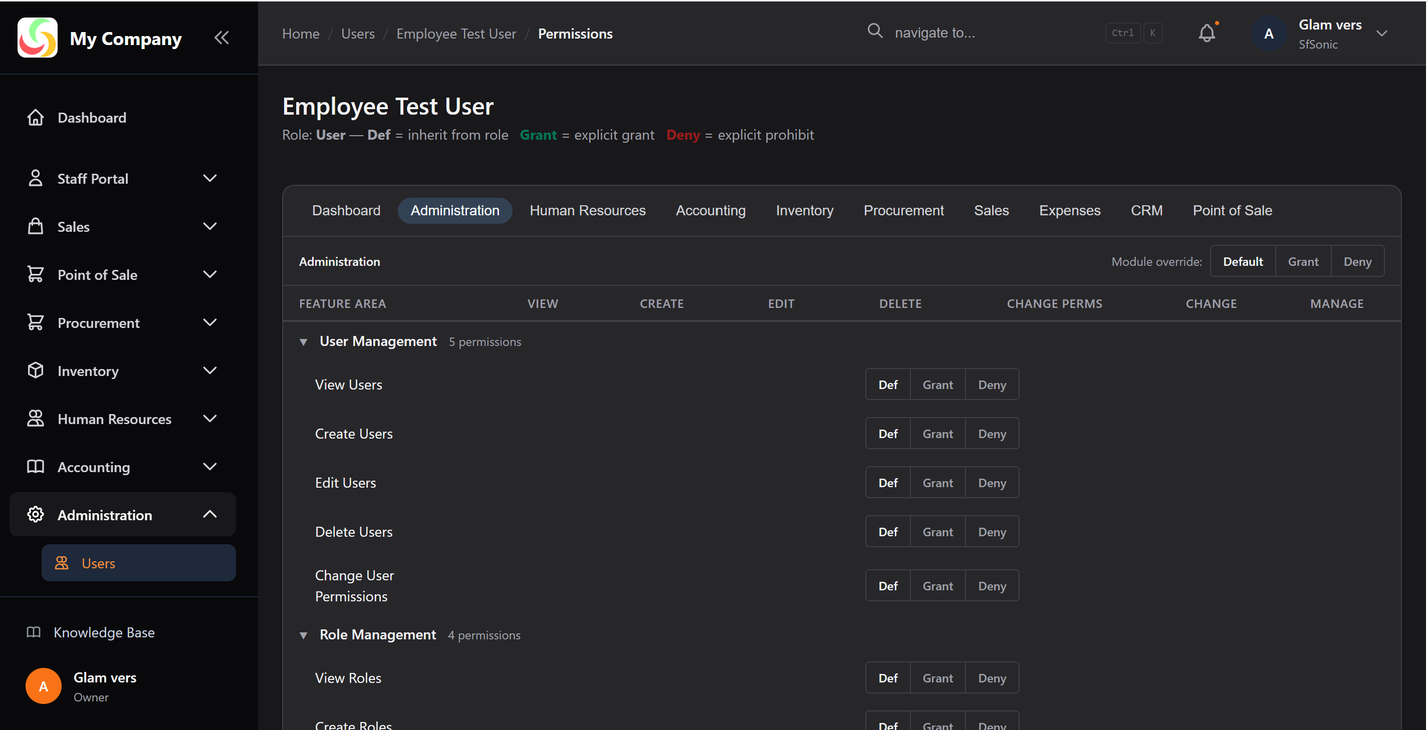 Granular Permission Settings